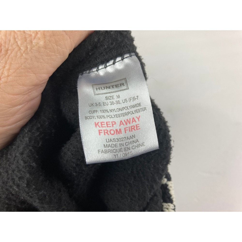 Hunter Boot Liners Women Medium Sz 5-7 Black Checkered Cuff Fleece Liners - Picture 5 of 5